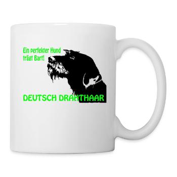 German Drahhaar portrait with text - Mug - white - Right