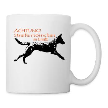 Herder Streifenhörnchen im Einsatz - Tasse - Weiß - Rechts