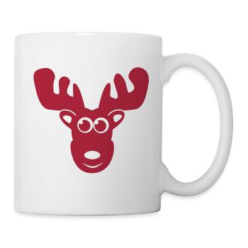 Elch Karibu Rentier Reh schnee Hirsch Weihnachten - Tasse - Weiß - Rechts
