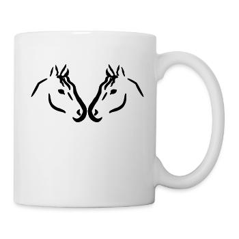 horses love horse heads vector - Mug - white - Right