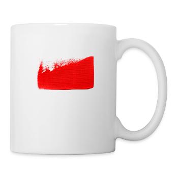 Rote Farbe - Tasse - Weiß - Rechts