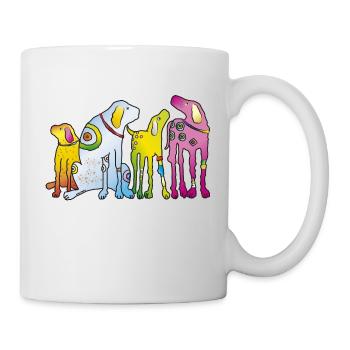 Dogs Pack Pinscher best friends loyal pet - Mug - white - Right