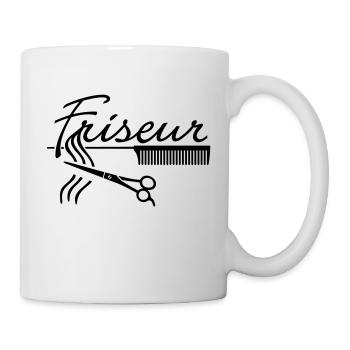 Friseur Friseurin frisör Haarschnitt - Tasse - Weiß - Rechts