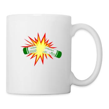 Silvester Boeller Explodiert Pyro Feuerwerk - Tasse - Weiß - Rechts