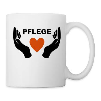 Pflegerinnen und Pfleger haben Herz als Geschenk - Tasse - Weiß - Rechts