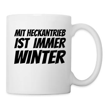 With rear-wheel drive is always winter - Mug - white - Right