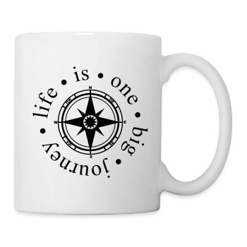 Life is a journey - Kompass - Tasse - Weiß - Rechts