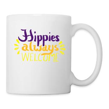 hippies immer willkommen flower power geschenk - Tasse - Weiß - Rechts
