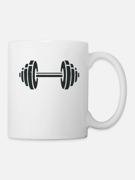 haltère - Mug blanc - blanc