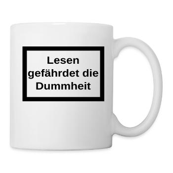 La lecture met en danger la bêtise - Mug blanc - blanc - Droite