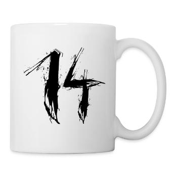 Numéro 14 noir 14ème anniversaire numéro préféré - Mug blanc - blanc - Droite