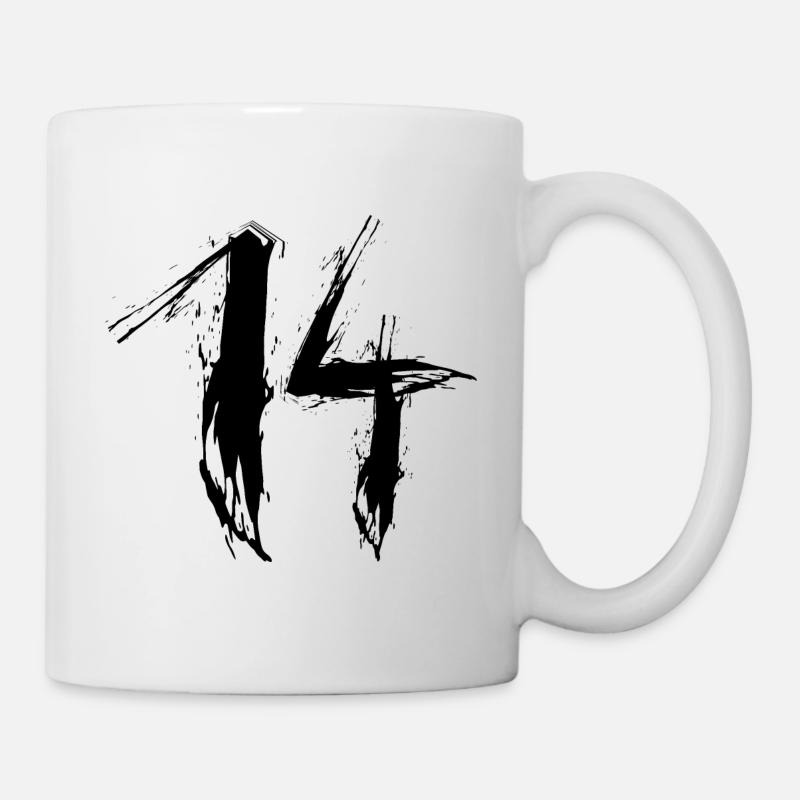 Number 14 Black 14th birthday favorite number - Mug - white