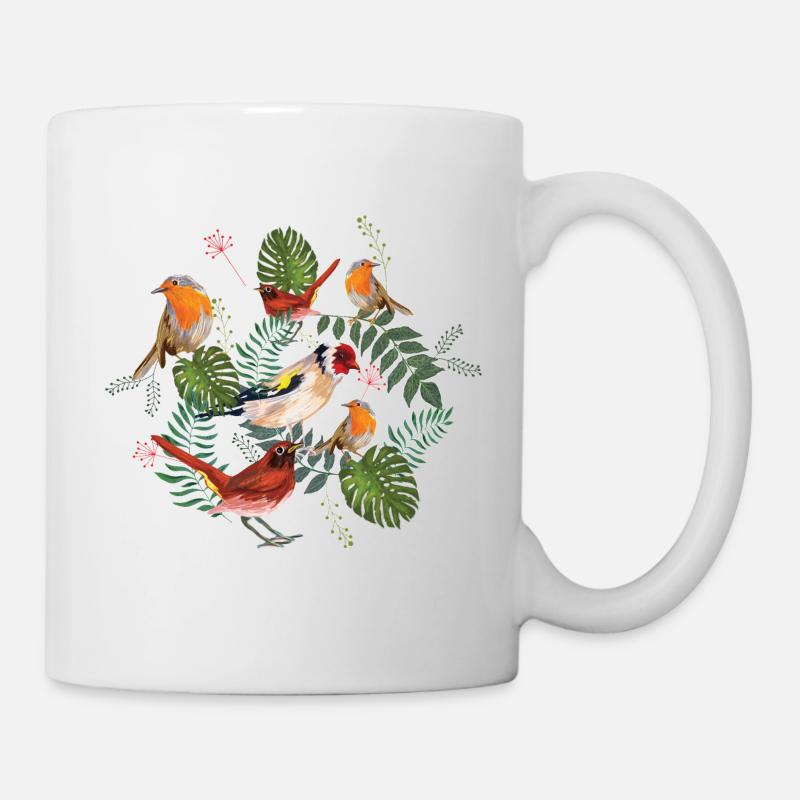 Vögel im Wald - Tasse - Weiß