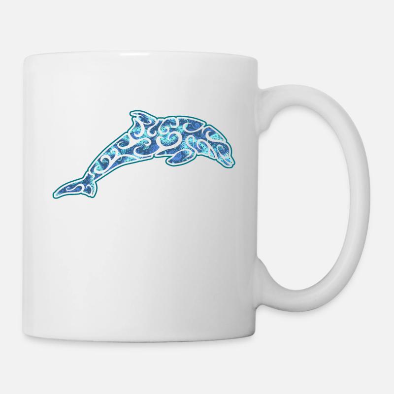 Blauer Delphin Dolphin Shirt - Tasse - Weiß
