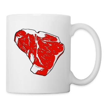 T-Bone Steak - Tasse - Weiß - Rechts