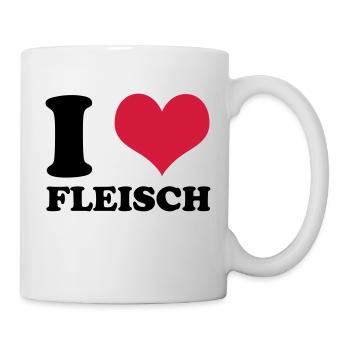 i love fleisch - Tasse - Weiß - Rechts