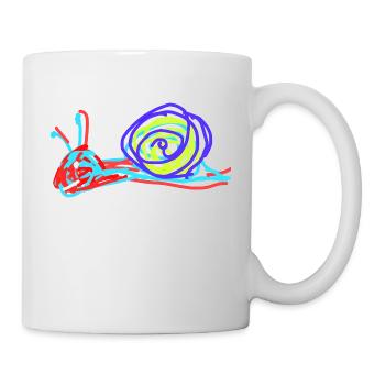 Schnecke Nacktschnecke - Tasse - Weiß - Rechts
