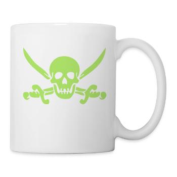 Totenkopf Saebel Schwert Pirat Skull Pirat - Tasse - Weiß - Rechts