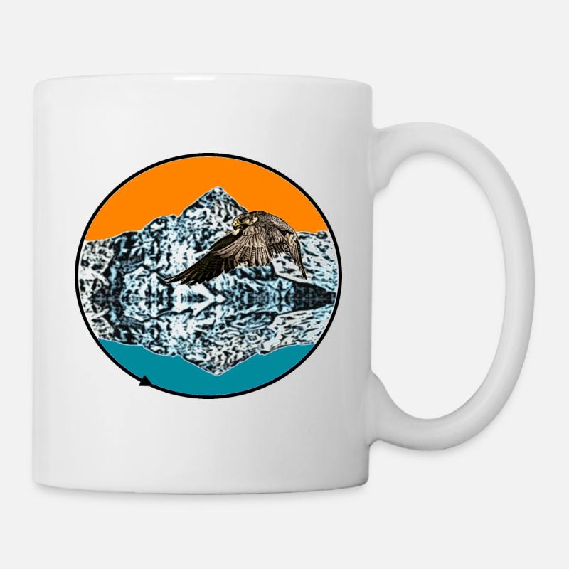 falcon mountain blue orange - Mug - white