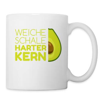 Weiche Schale harter Kern lustiger witziger Spruch - Tasse - Weiß - Rechts