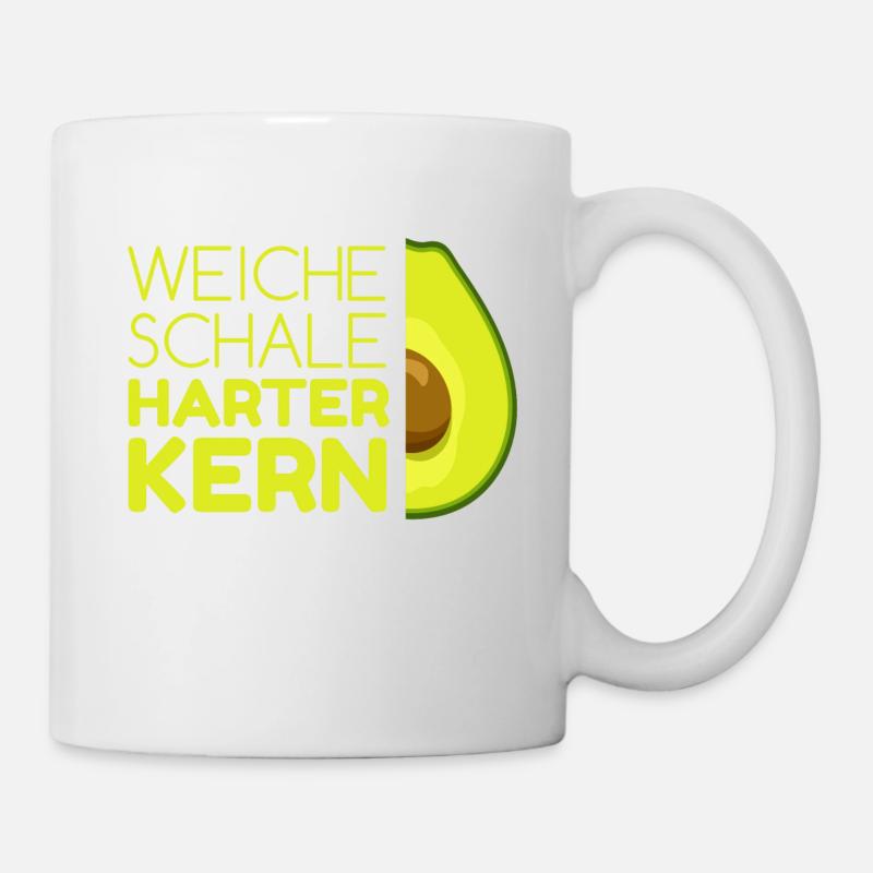Weiche Schale harter Kern lustiger witziger Spruch - Tasse - Weiß