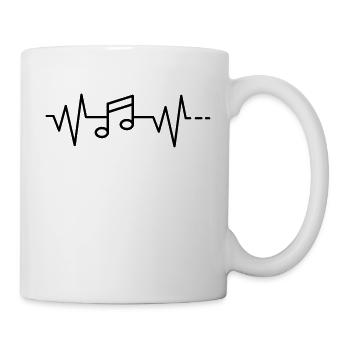 Heart beat musical note / music / music / composing - Mug - white - Right