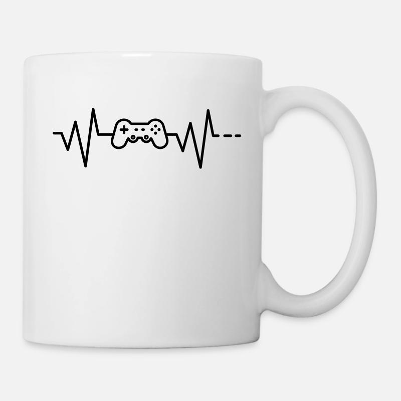 Herzschlag Gaming/ Gamer/ Conroller/ Gamepad - Tasse - Weiß
