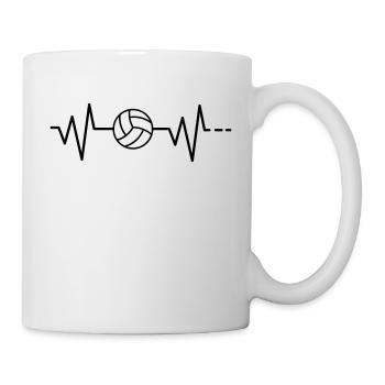 Volleyball en rythme cardiaque / Sports d'équipe / Sports / Ballon - Mug blanc - blanc - Droite