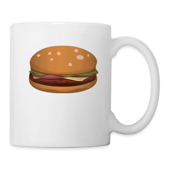 Hamburger / Burger - Tasse - Weiß - Rechts