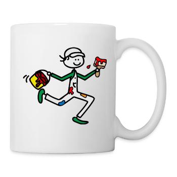 Maler - Tasse - Weiß - Rechts