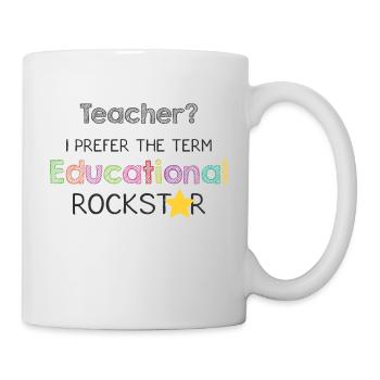 Professeur je préfère le terme T-shirt de professeur d'éducation - Mug blanc - blanc - Droite