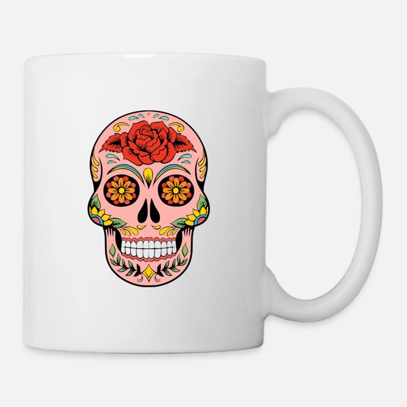 Mexikanischer Totenkopf - Tasse - Weiß