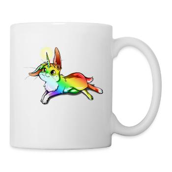 Kaninchen - Einhorn - Tasse - Weiß - Rechts