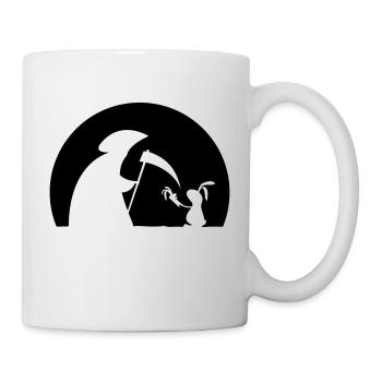 Hase Kaninchen Möhre Tod Sensenmann Karotte bunny - Tasse - Weiß - Rechts