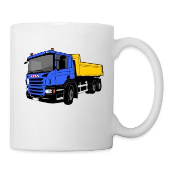 Kipplaster - Laster - Kipper - LKW - Tasse - Weiß - Rechts