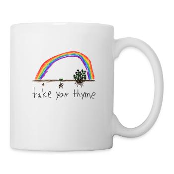kinderzeichnung lasse dir zeit Thymian Regenbogen - Tasse - Weiß - Rechts