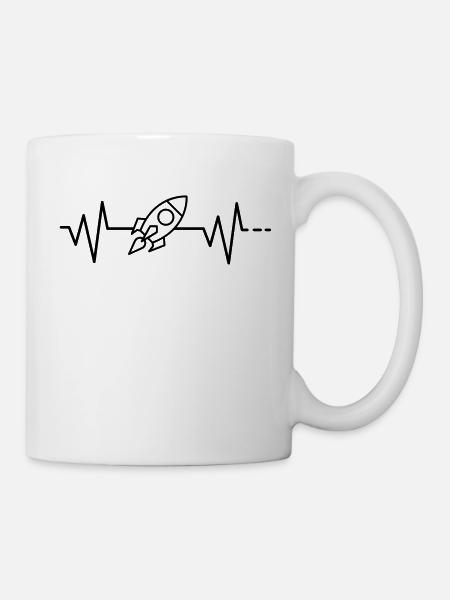 Heartbeat - Rocket, Space, Space, Flying, Space - Mug - white