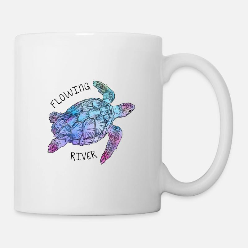 Schildkröte - Flowing River - Tasse - Weiß