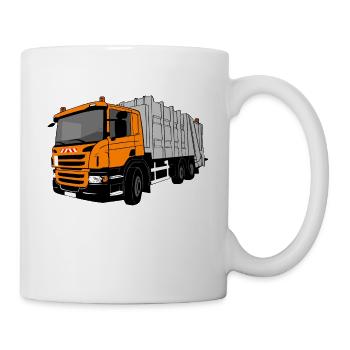 Wagon à ordures - Camion à ordures - Mug blanc - blanc - Droite