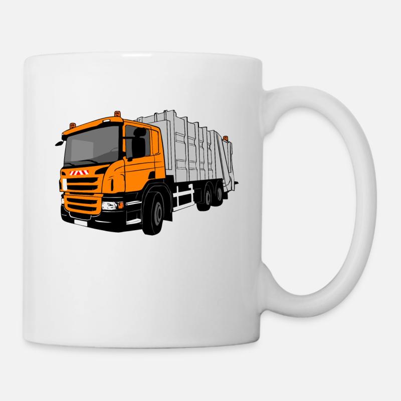 Müllauto - Müllfahrzeug - Tasse - Weiß