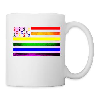 Drapeau Bretagne Gay - Mug blanc - blanc - Droite