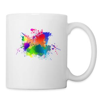 Colorful splashes of color - Mug - white - Right