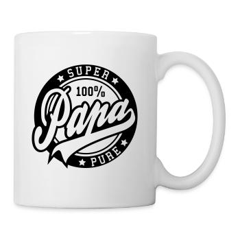 100 percent PURE SUPER PAPA - Tasse - Weiß - Rechts