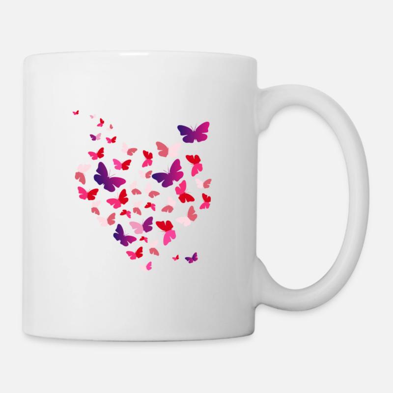 Papillons papillon papillon - Mug blanc - blanc