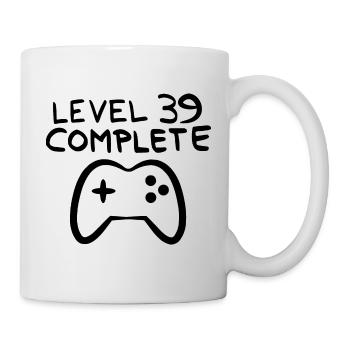 Level 39 abgeschlossen 39.Geburtstag - Tasse - Weiß - Rechts