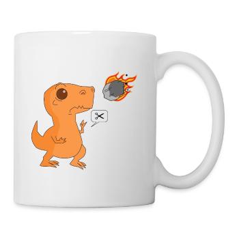 Dinosaurier Stein Papierschere - Tasse - Weiß - Rechts