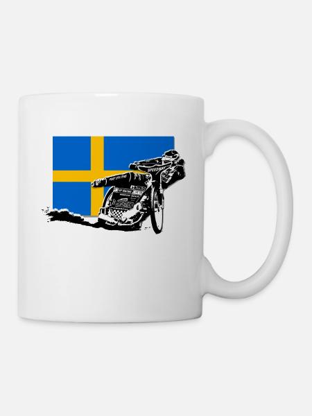 Speedway - Sweden Flag - Tasse - Weiß