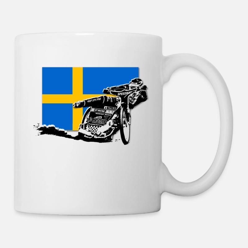 Speedway - Sweden Flag - Tasse - Weiß