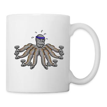 Octopus bodybuilding bodybuilder poulpe - Mug blanc - blanc - Droite
