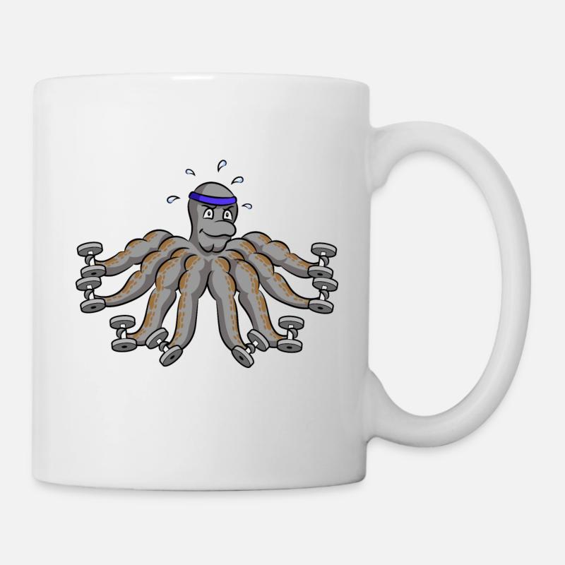 Octopus Bodybuilding Bodybuilder Krake - Tasse - Weiß